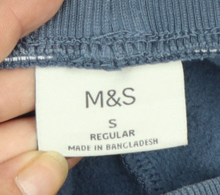 Marks and Spencer Men's Blue Regular Fit Jogger Sweatpants Size S