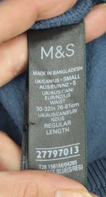 Marks and Spencer Men's Blue Regular Fit Jogger Sweatpants Size S