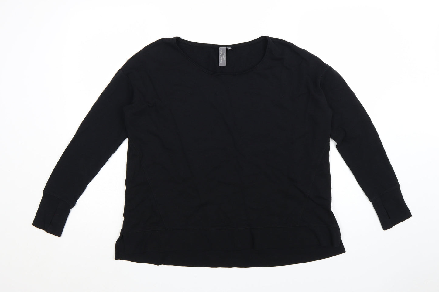 Sweaty Betty Women Black Cotton Modal Pullover Sweatshirt Size S