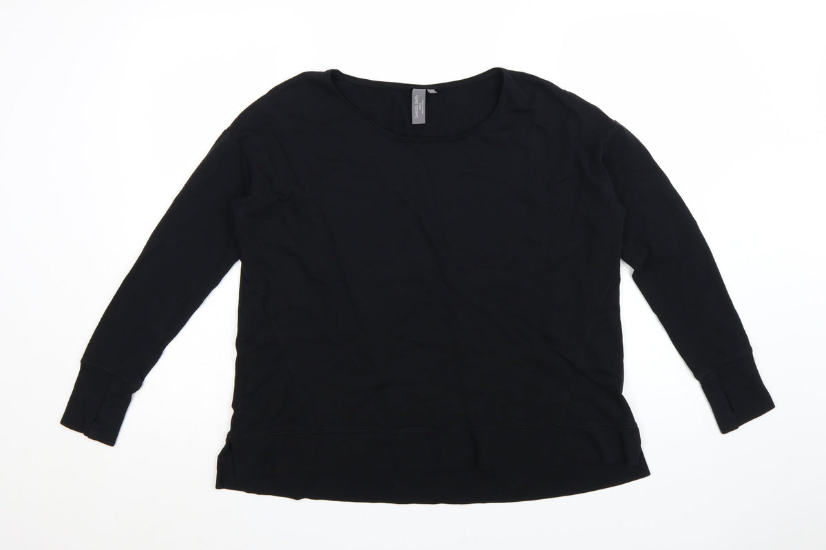 Sweaty Betty Women Black Cotton Modal Pullover Sweatshirt Size S