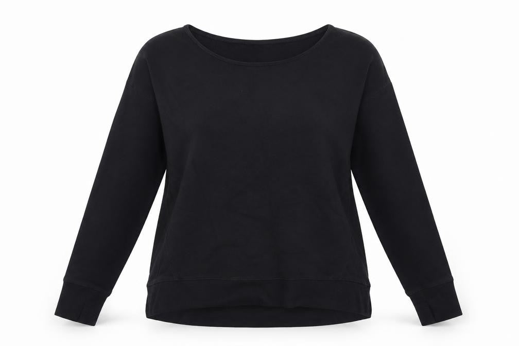 Sweaty Betty Women Black Cotton Modal Pullover Sweatshirt Size S