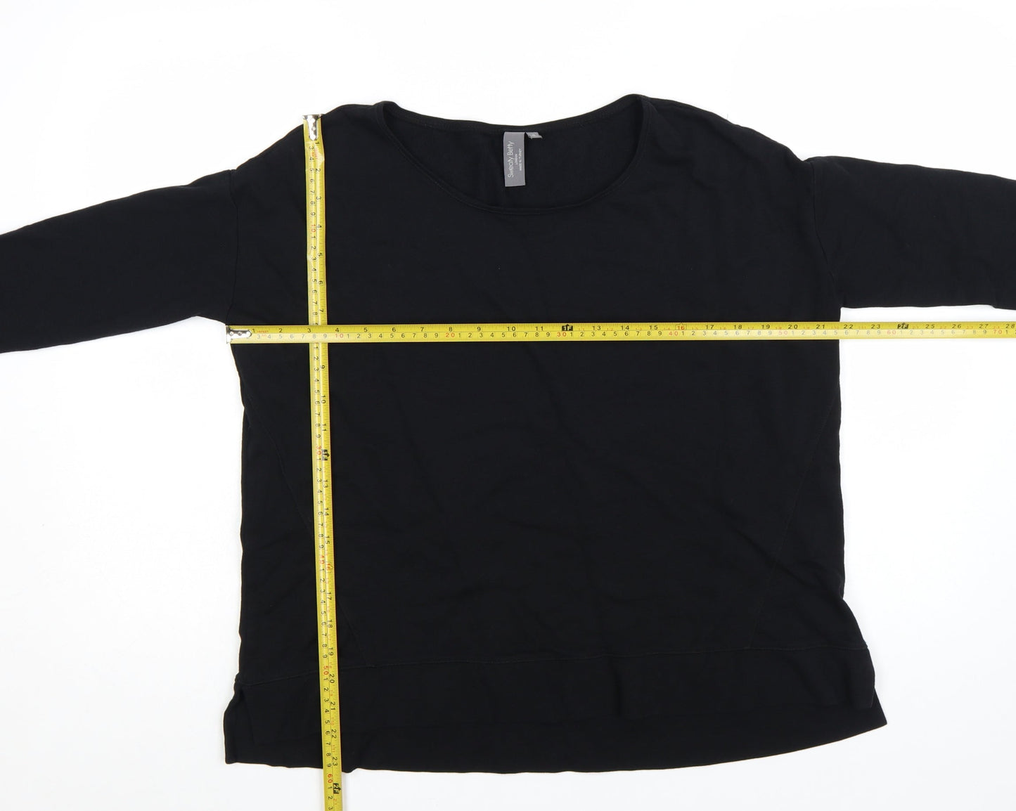 Sweaty Betty Women Black Cotton Modal Pullover Sweatshirt Size S