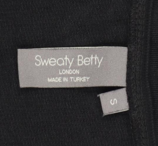 Sweaty Betty Women Black Cotton Modal Pullover Sweatshirt Size S
