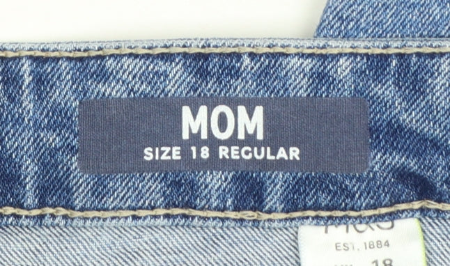 Marks and Spencer Women’s Blue Mom Jeans Size 18 Regular Denim