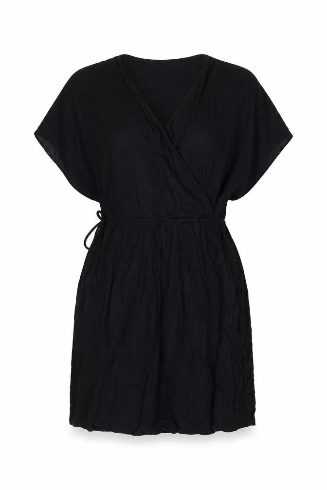 Marks & Spencer Women’s Black Viscose Short Sleeve Wrap Dress Size 10