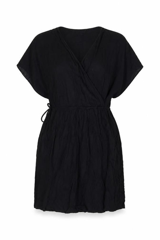 Marks and Spencer Women’s Black Viscose Short Sleeve Wrap Dress Size 10