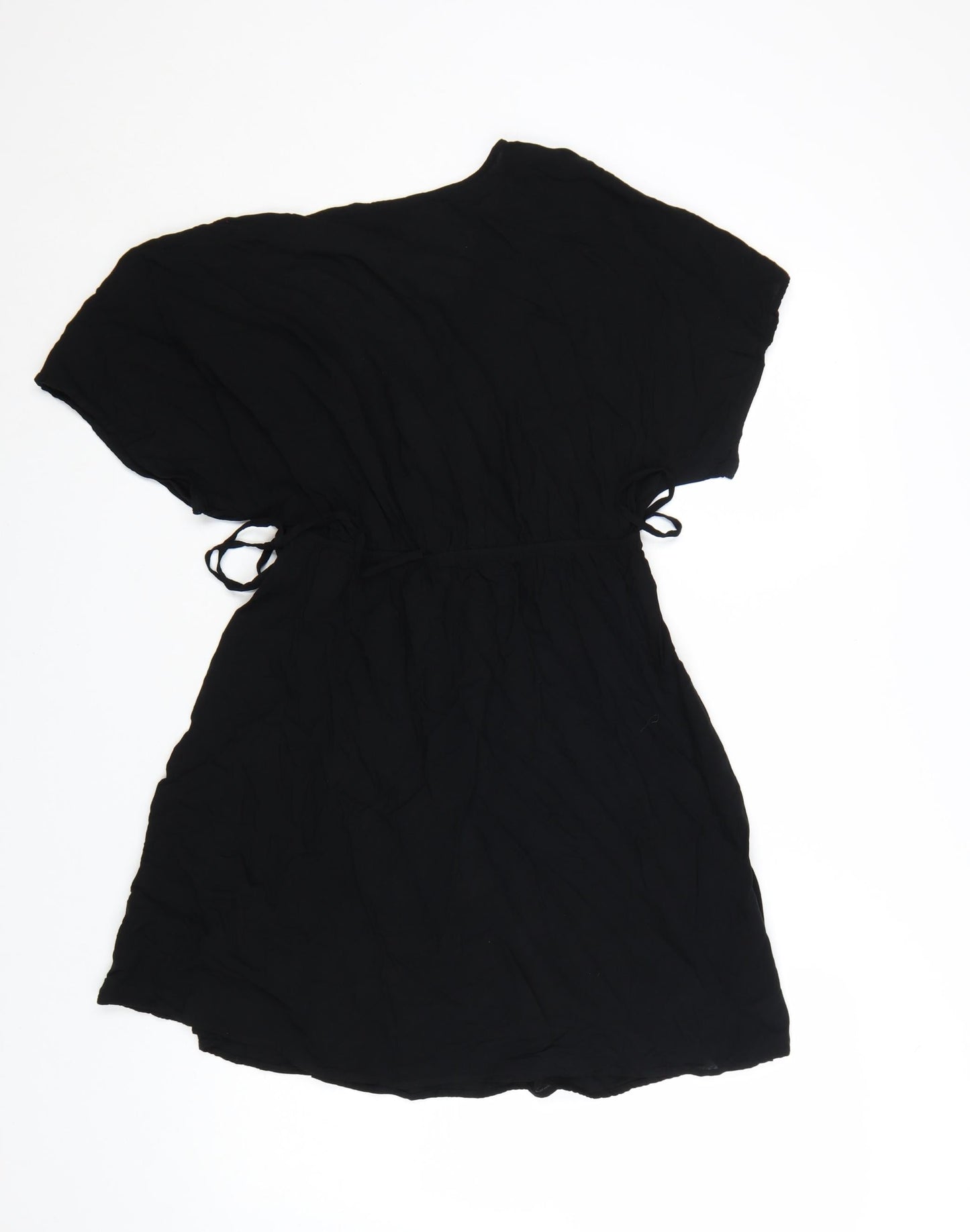 Marks and Spencer Women’s Black Viscose Short Sleeve Wrap Dress Size 10