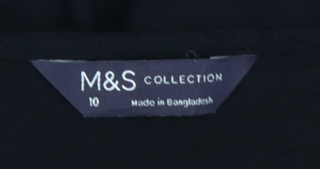Marks and Spencer Women’s Black Viscose Short Sleeve Wrap Dress Size 10