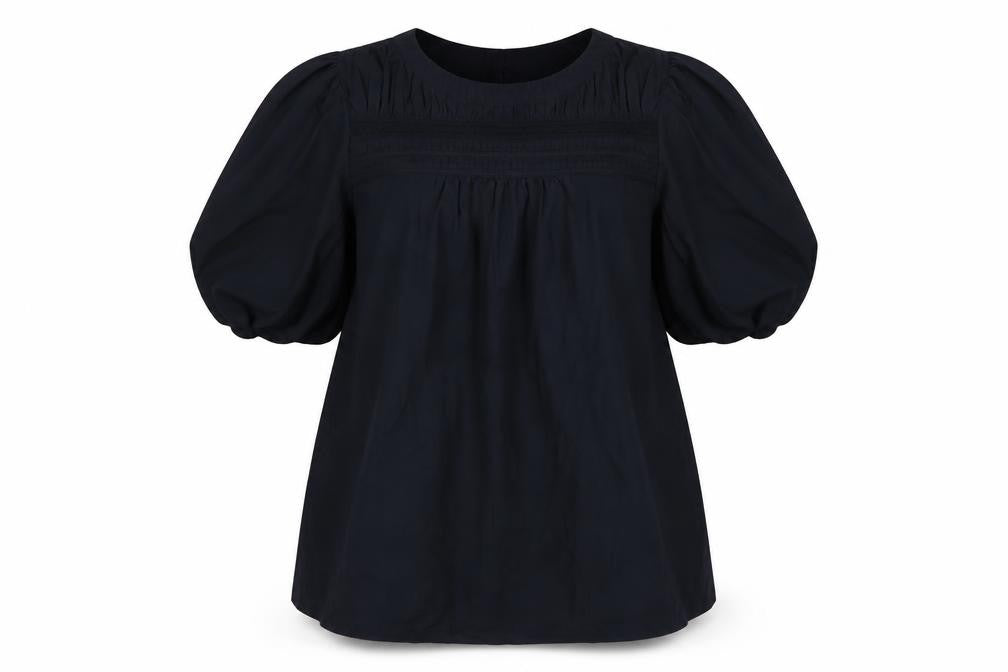 Marks & Spencer Women's Black Size 8 Puff Sleeve Tunic Blouse