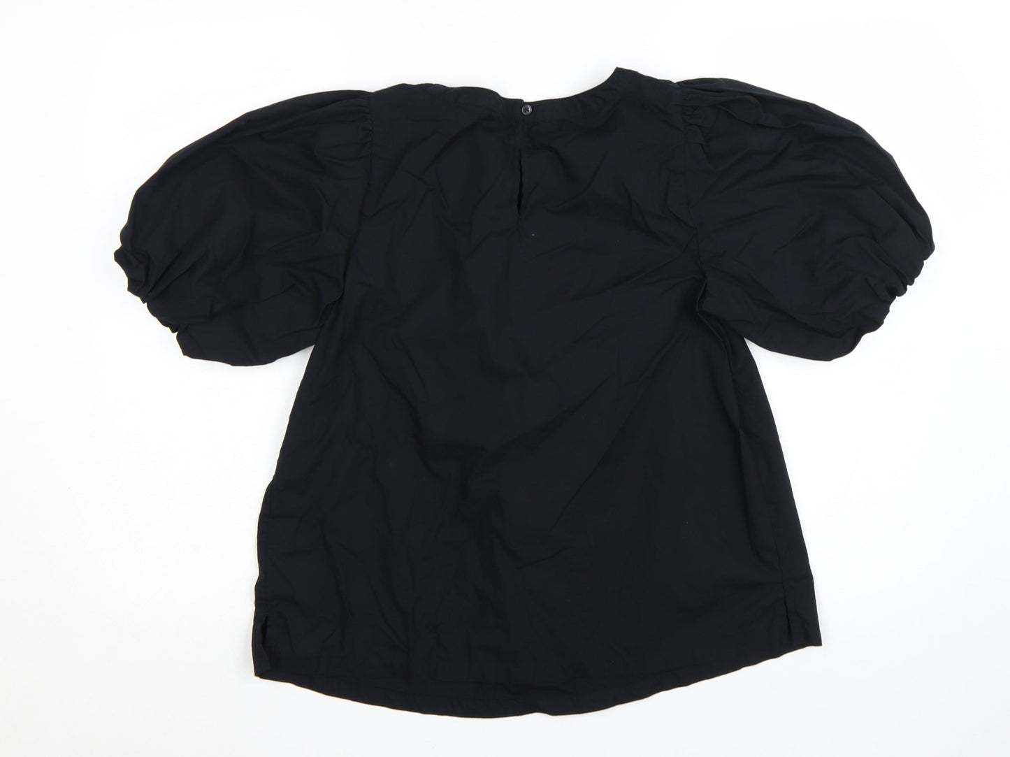 Marks and Spencer Women's Black Size 8 Puff Sleeve Tunic Blouse