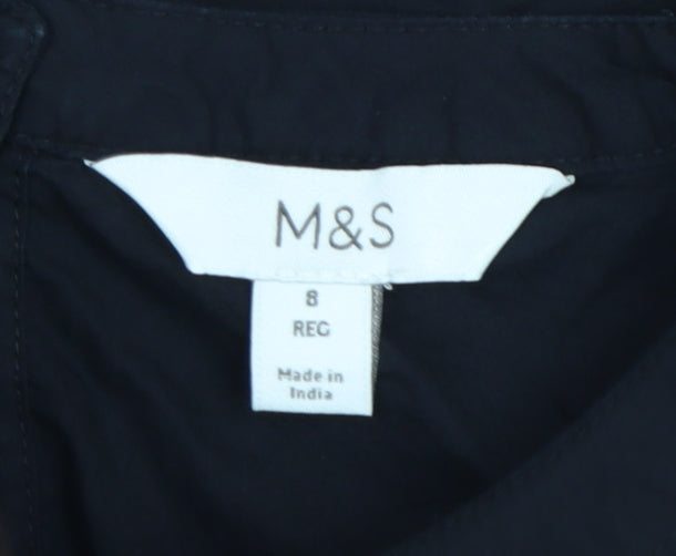 Marks and Spencer Women's Black Size 8 Puff Sleeve Tunic Blouse