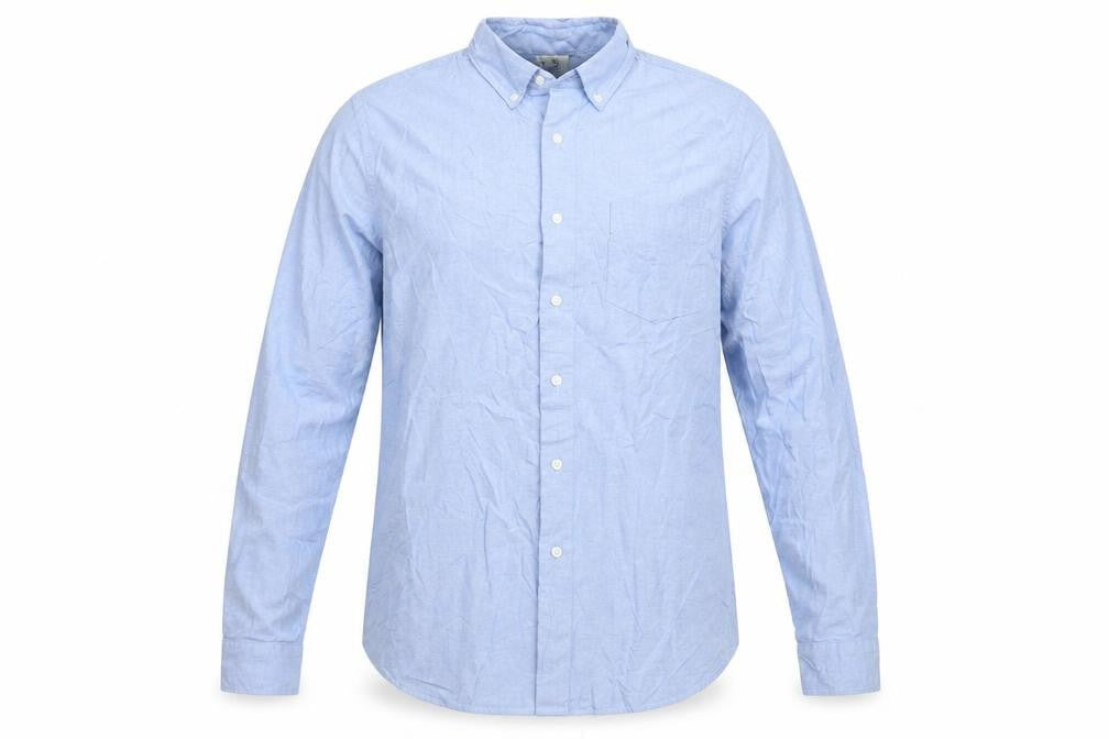Marks & Spencer Autograph Men's Blue Slim Fit Long Sleeve Button-Up Shirt Size L