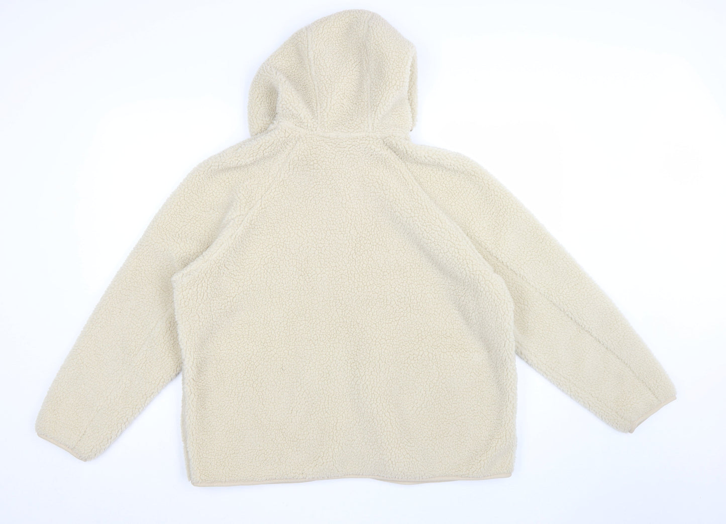 Marks and Spencer Women’s Beige Fleece Hooded Zip Jacket Size 18