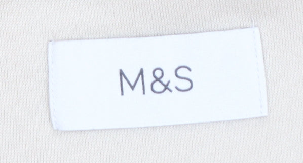 Marks and Spencer Women’s Beige Fleece Hooded Zip Jacket Size 18