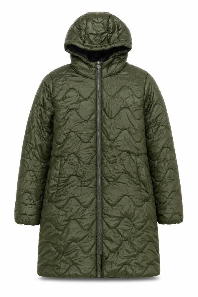 Regatta Girls Green Long Hooded Quilted Puffer Coat 13 Years