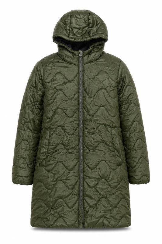 Regatta Girls Green Long Hooded Quilted Puffer Coat 13 Years