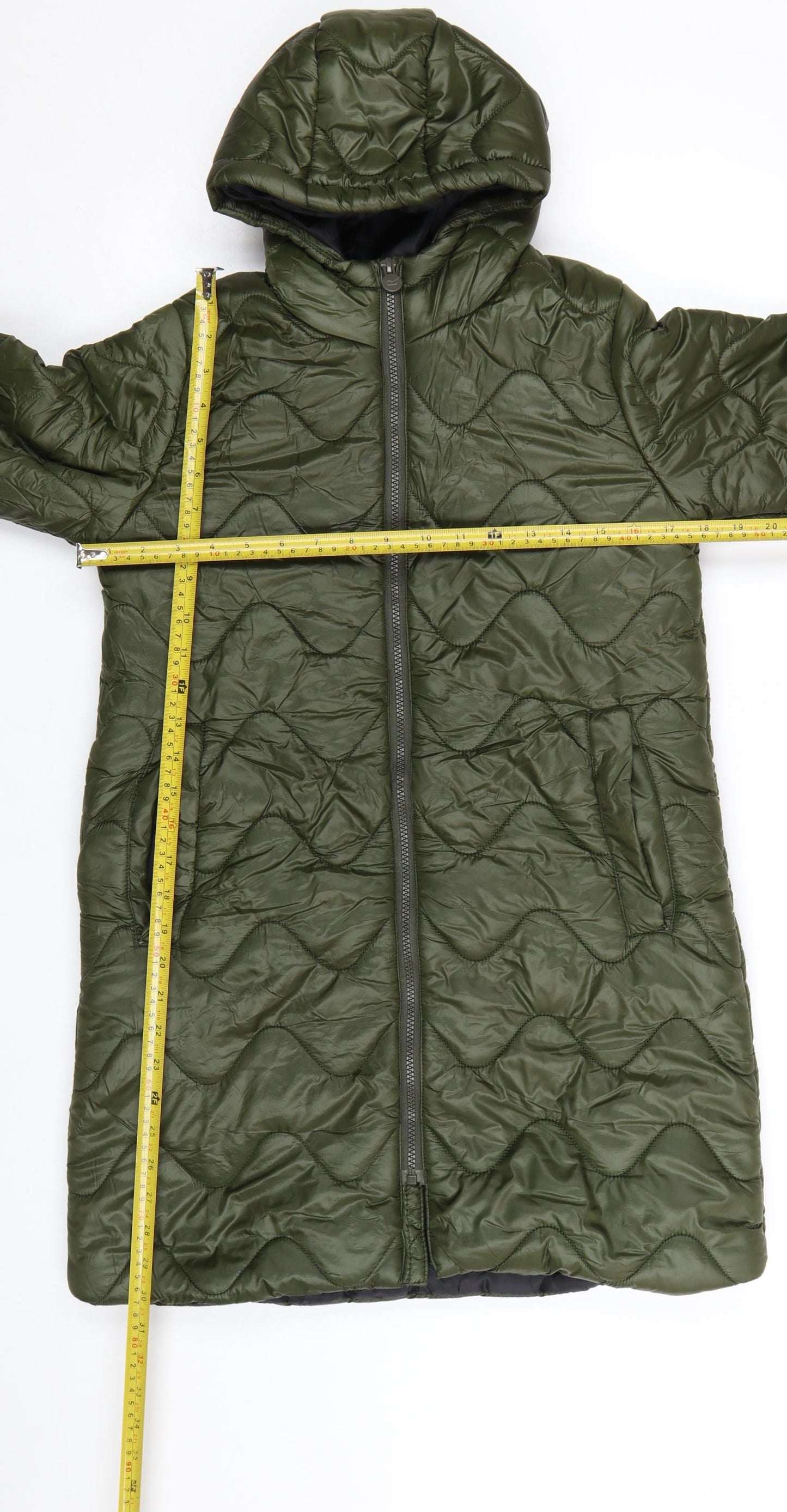 Regatta Girls Green Long Hooded Quilted Puffer Coat 13 Years