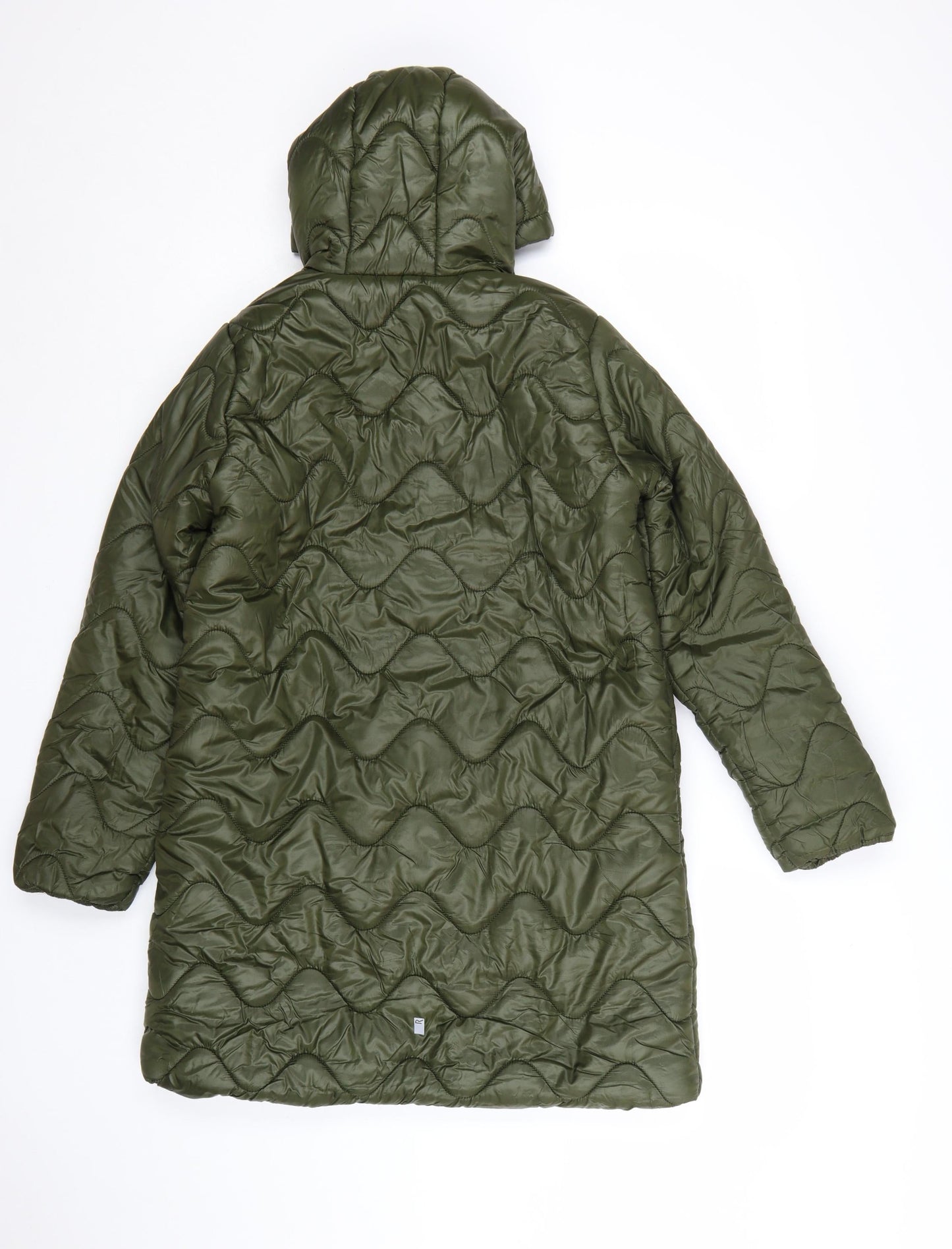 Regatta Girls Green Long Hooded Quilted Puffer Coat 13 Years