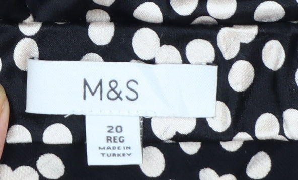 Marks and Spencer Womens Black Polka Dot Lace Trim A-Line Skirt Size 20