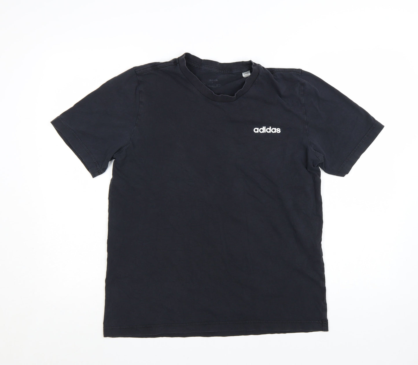 adidas Men's Black Cotton Crew Neck Short Sleeve T-Shirt Size L