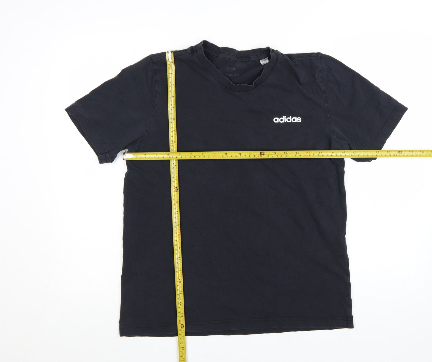 adidas Men's Black Cotton Crew Neck Short Sleeve T-Shirt Size L