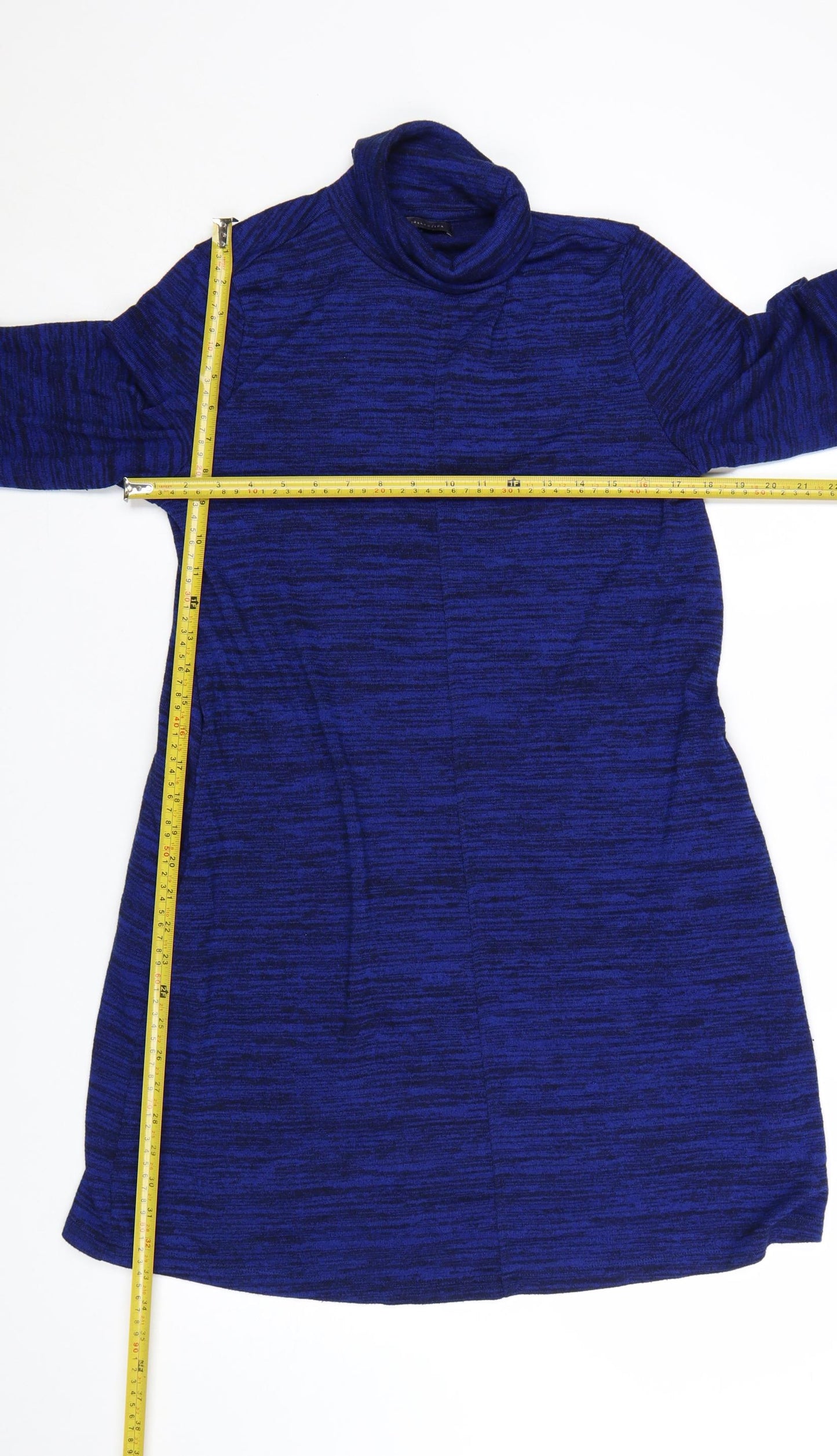 Marks and Spencer Women’s Blue Roll Neck Long Sleeve Knit Shift Dress Size 18