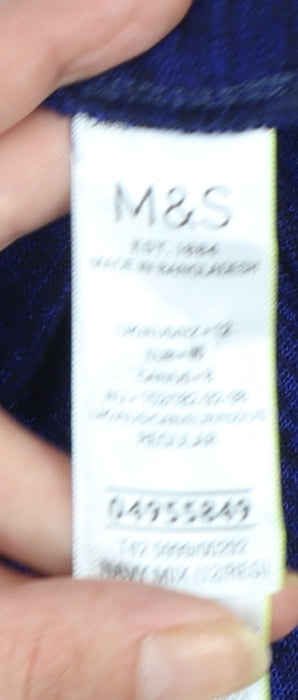 Marks and Spencer Women’s Blue Roll Neck Long Sleeve Knit Shift Dress Size 18