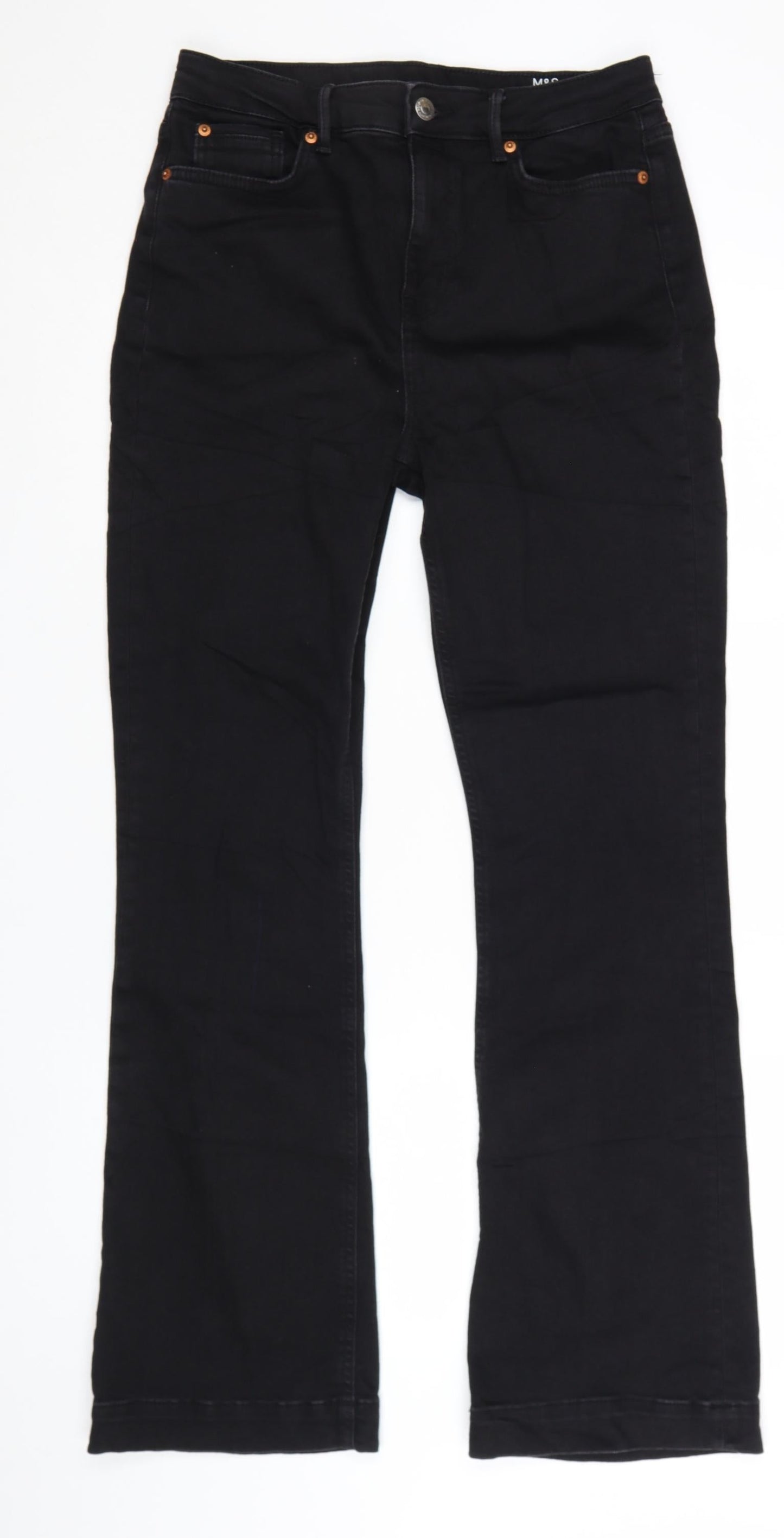 Marks and Spencer Women’s Black Bootcut Stretch Jeans Size 12 Long