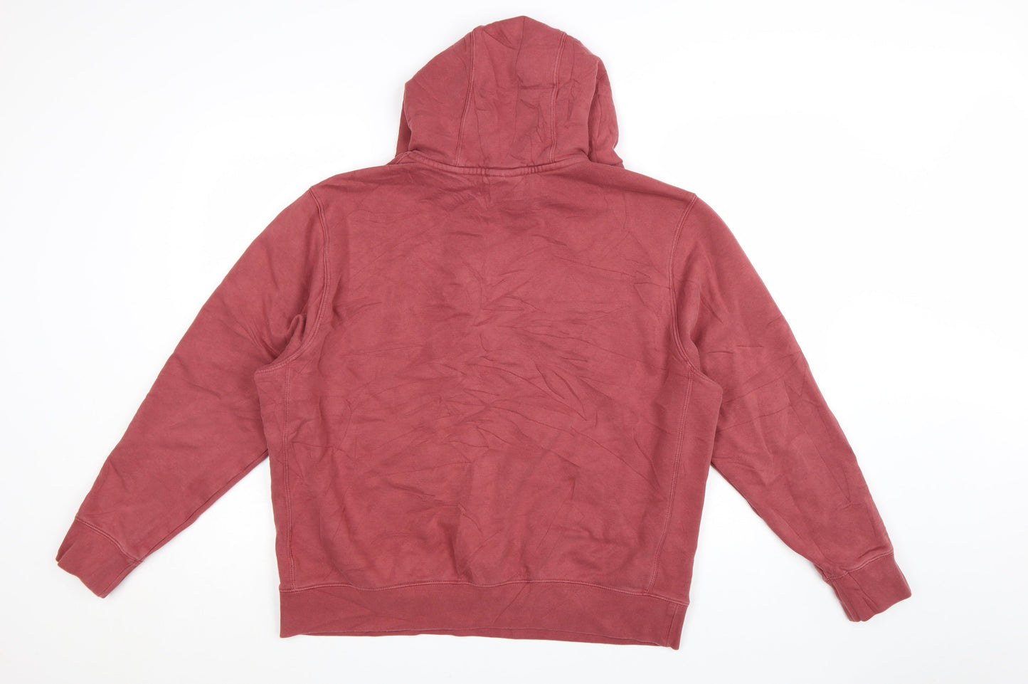 Nike Men's Red Pullover Hoodie Size L Logo Cotton Blend Sweatshirt