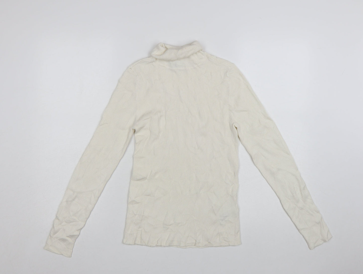 Marks and Spencer Women’s Ivory Roll Neck Slim Fit Knit Jumper Size 8
