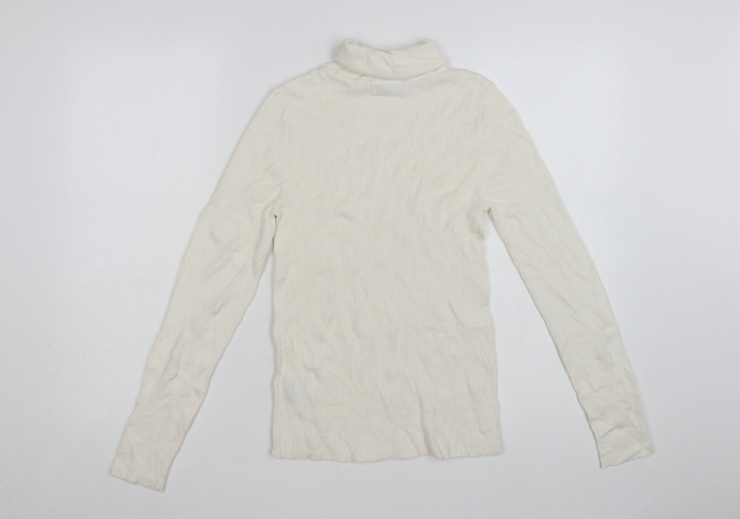 Marks and Spencer Women’s Ivory Roll Neck Slim Fit Knit Jumper Size 8