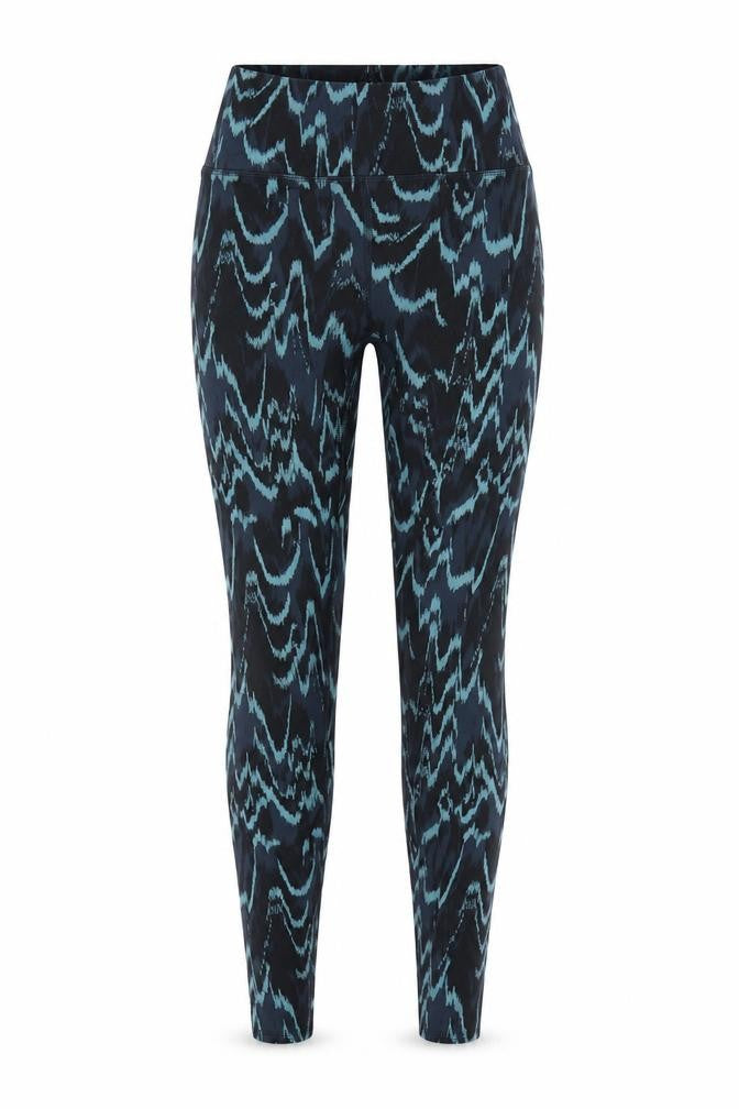 Marks & Spencer Women Blue Geometric Print Goodmove Leggings Size 6