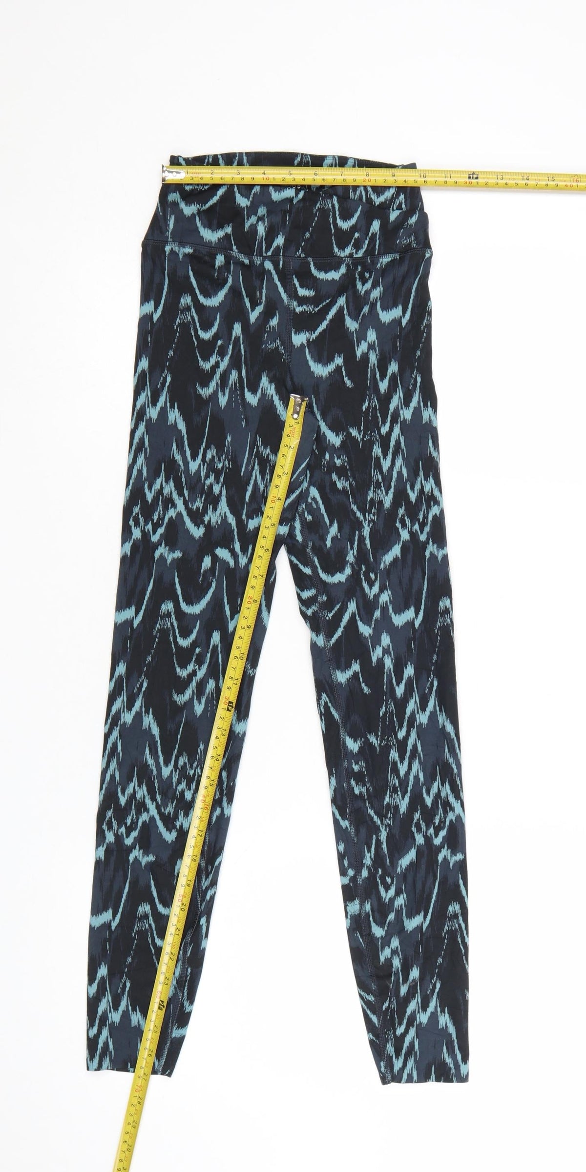 Marks & Spencer Women Blue Geometric Print Goodmove Leggings Size 6