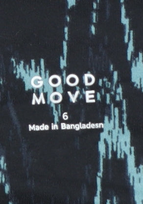 Marks and Spencer Women Blue Geometric Print Goodmove Leggings Size 6