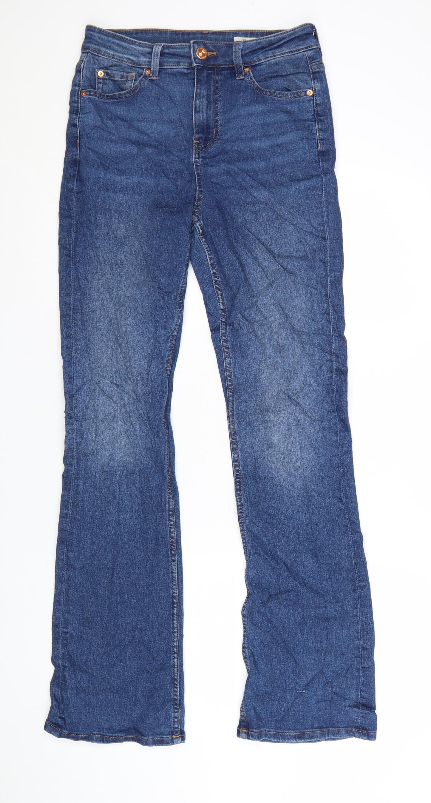 Marks and Spencer Womens Blue Bootcut Denim Jeans Size 10 Long
