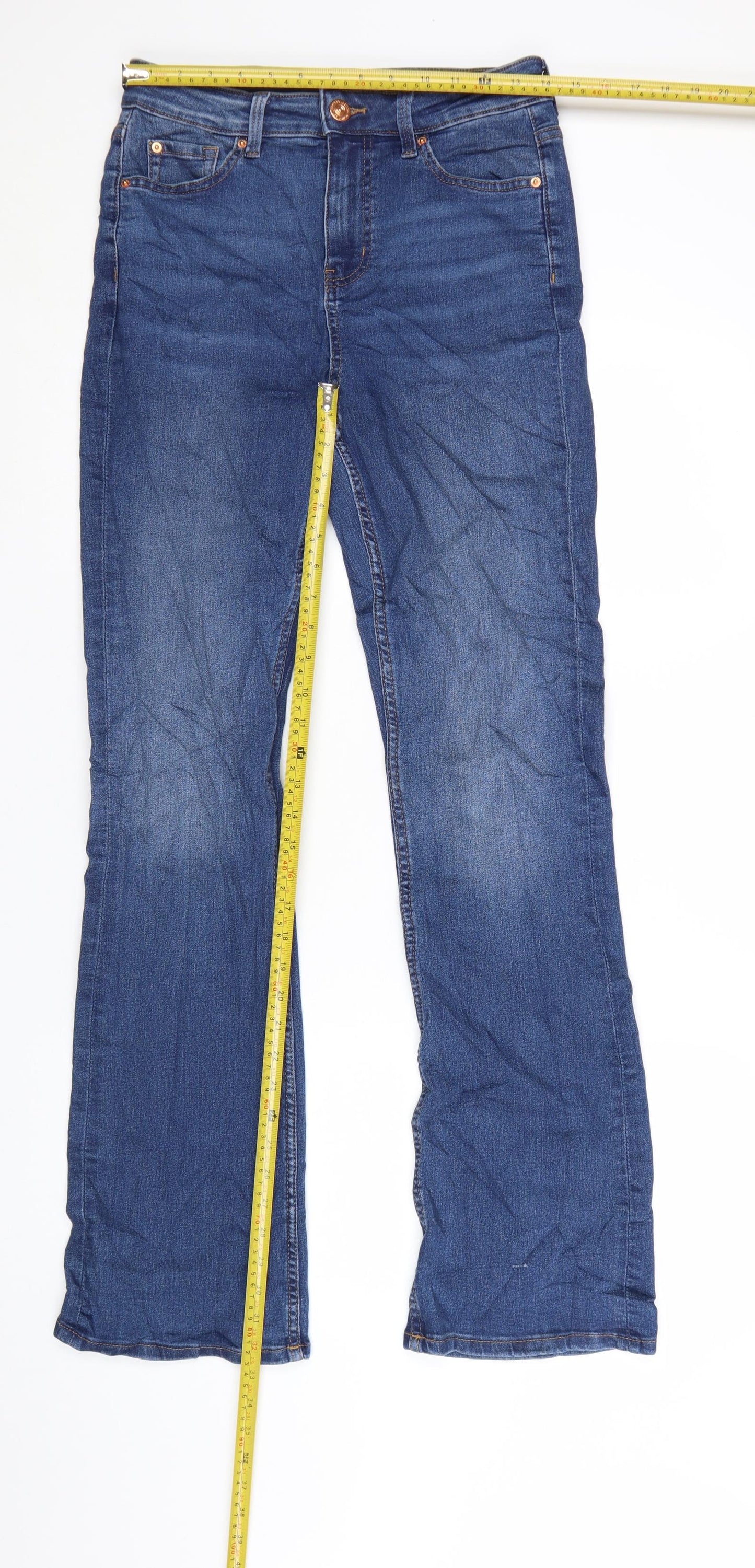 Marks and Spencer Womens Blue Bootcut Denim Jeans Size 10 Long