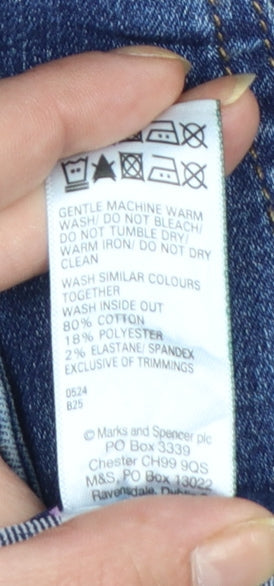 Marks and Spencer Womens Blue Bootcut Denim Jeans Size 10 Long