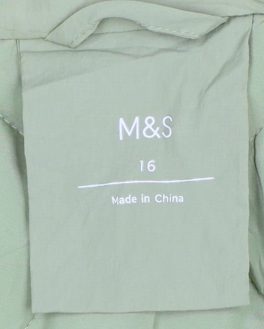 Marks and Spencer Women’s Green Quilted Mid-Length Coat Size 16