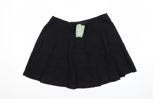 H&M Women’s Black A-Line Short Skirt L Viscose Blend