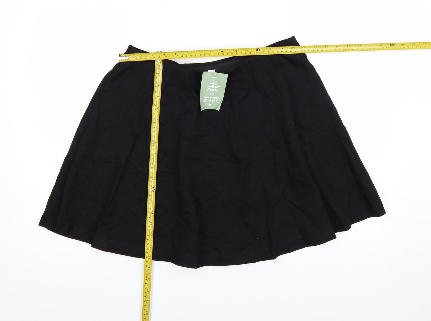 H&M Women’s Black A-Line Short Skirt L Viscose Blend