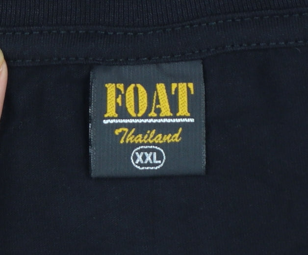 FOAT Unisex Black Elephant Thailand Graphic Cotton T-Shirt 2XL