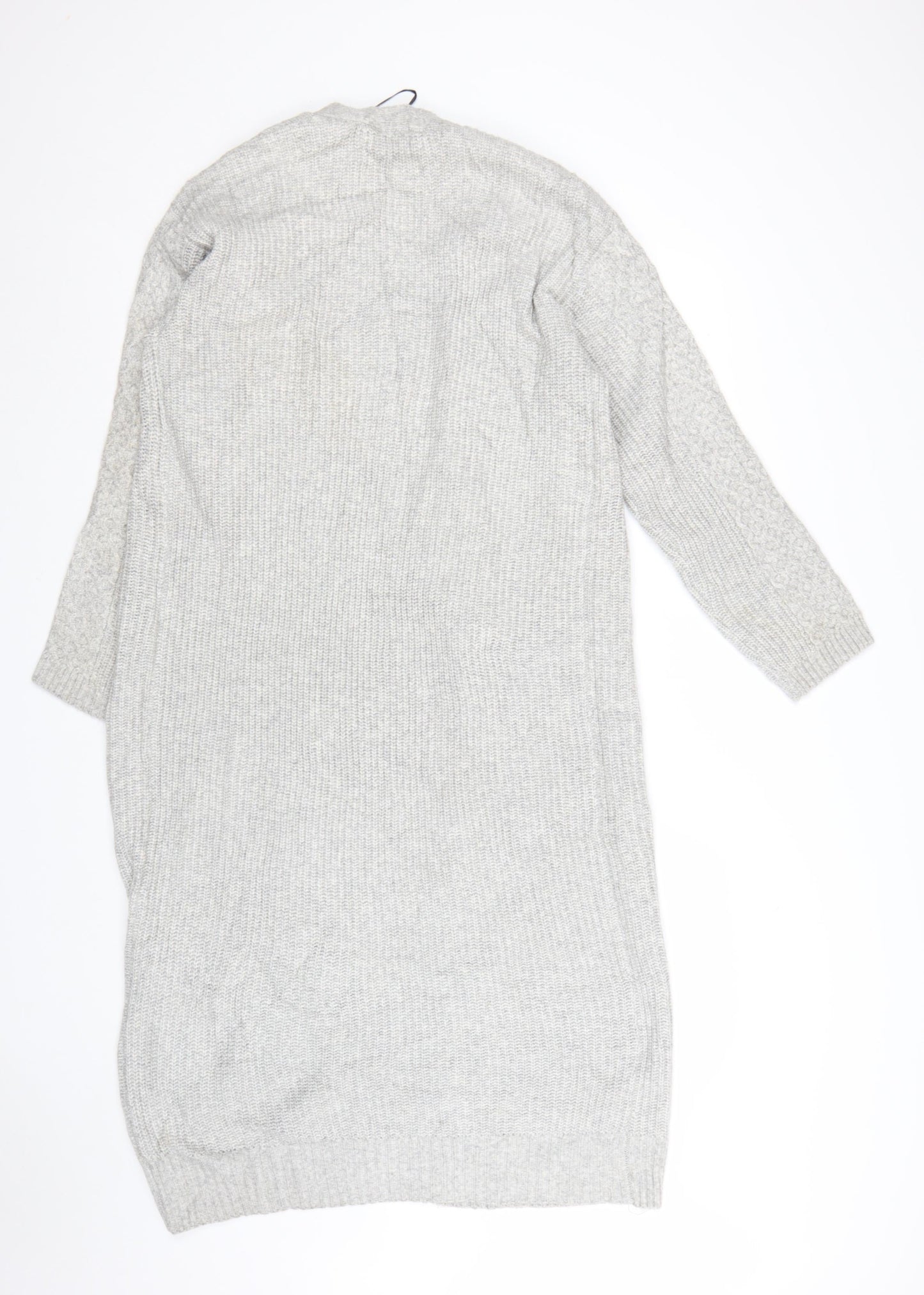 Marks and Spencer Women’s Grey Long Cable-Knit Cardigan Size L