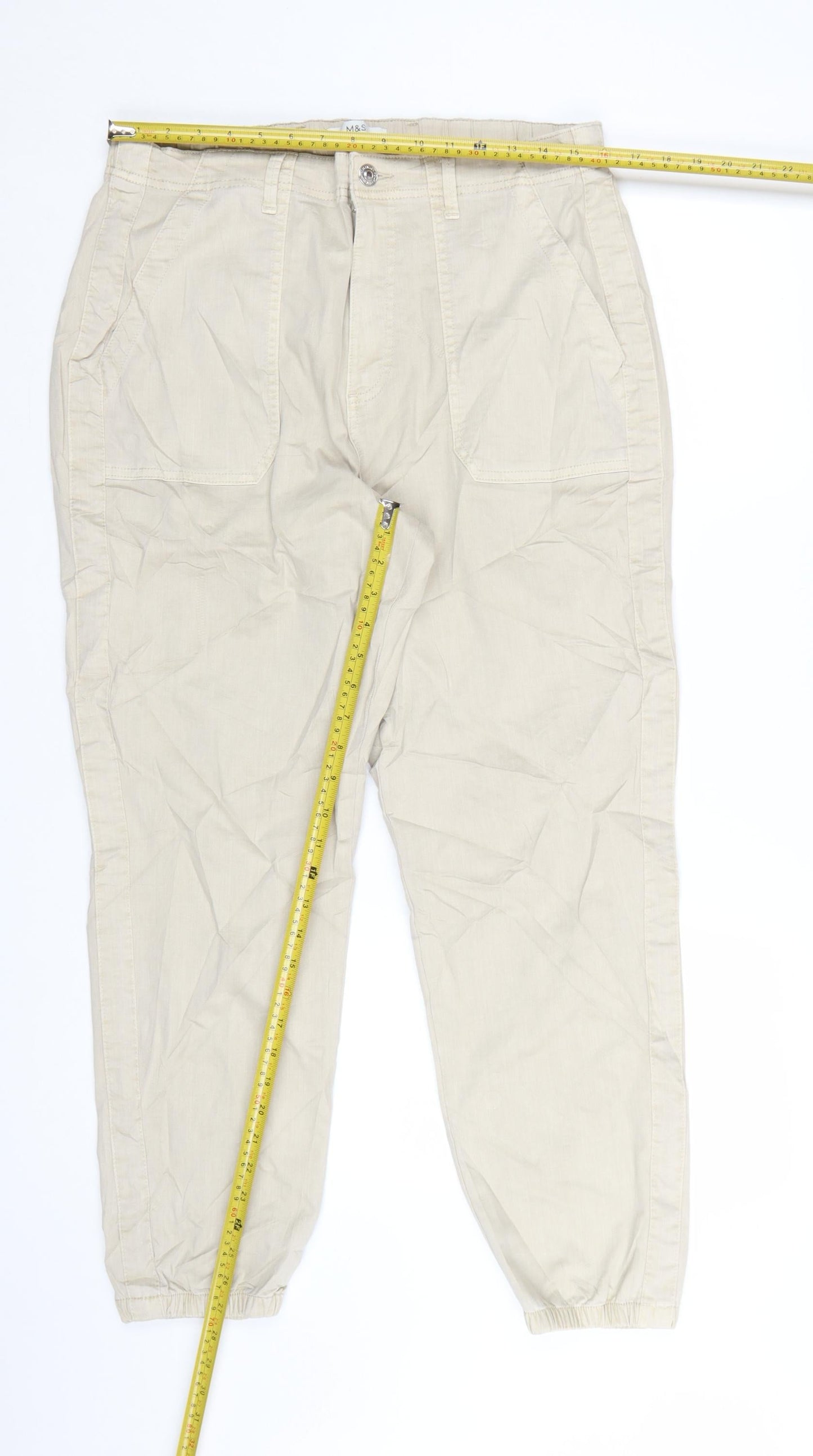 Marks and Spencer Womens Beige Size 16 Jogger Trousers
