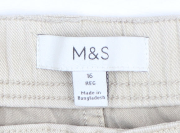 Marks and Spencer Womens Beige Size 16 Jogger Trousers