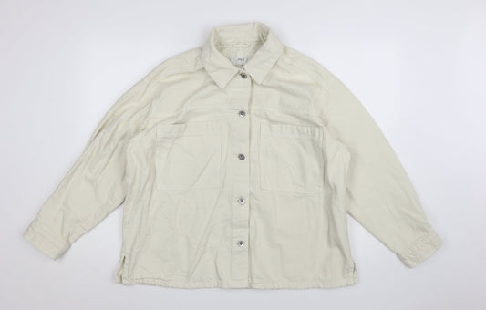 Marks and Spencer Women Beige L Basic Cotton Jacket