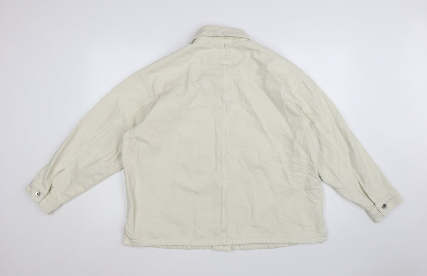 Marks and Spencer Women Beige L Basic Cotton Jacket