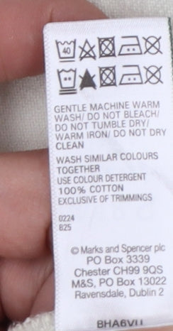 Marks and Spencer Women Beige L Basic Cotton Jacket