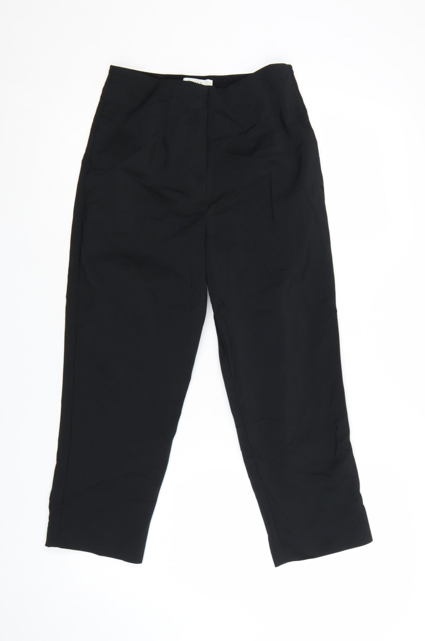 Marks and Spencer Women’s Black Size 8 Regular Cotton Blend Trousers