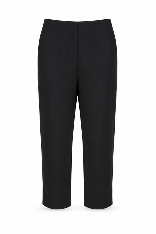 Marks and Spencer Women’s Black Size 8 Regular Cotton Blend Trousers