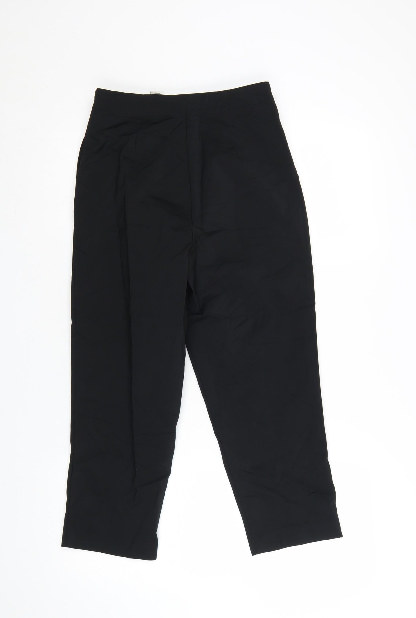 Marks and Spencer Women’s Black Size 8 Regular Cotton Blend Trousers